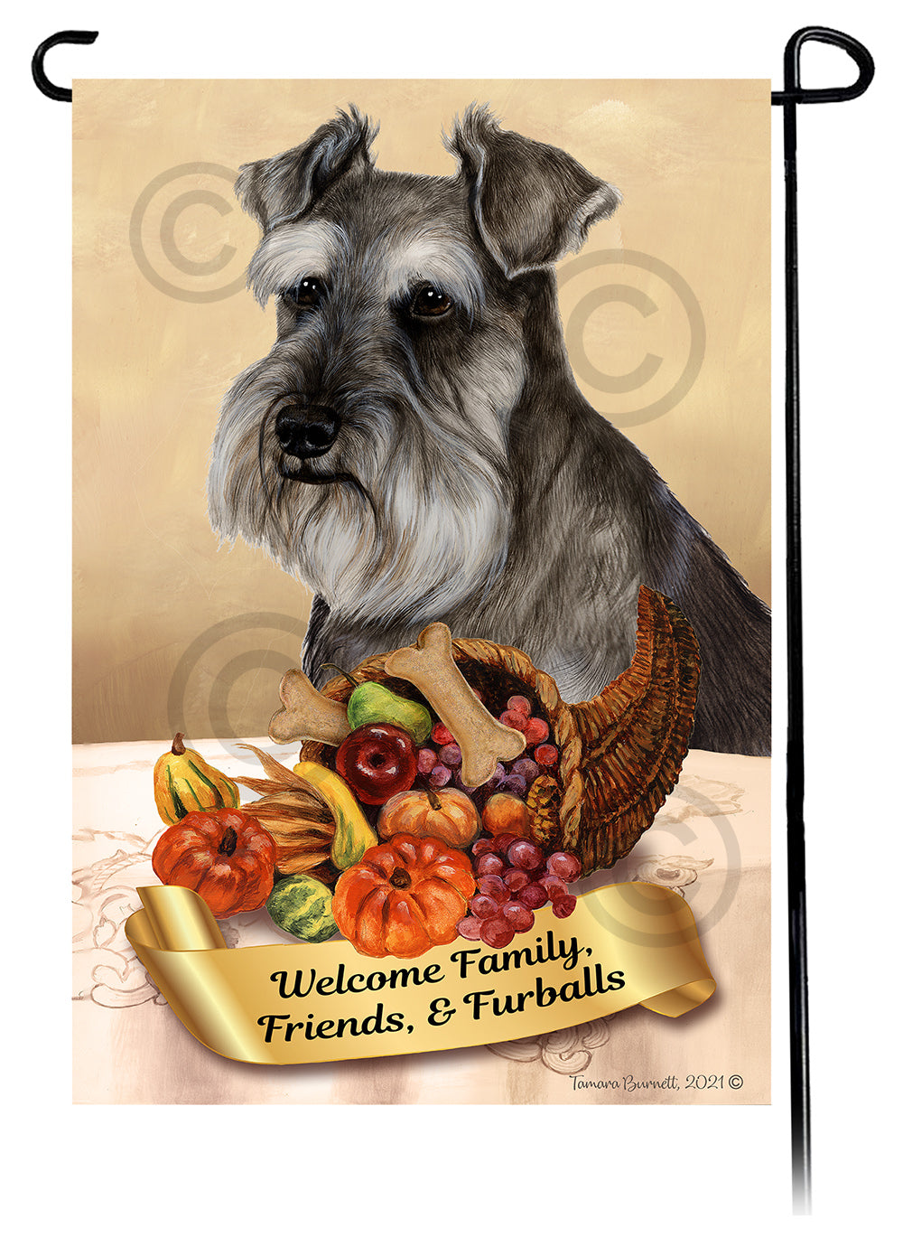 Schnauzer Thanksgiving - Garden Flag