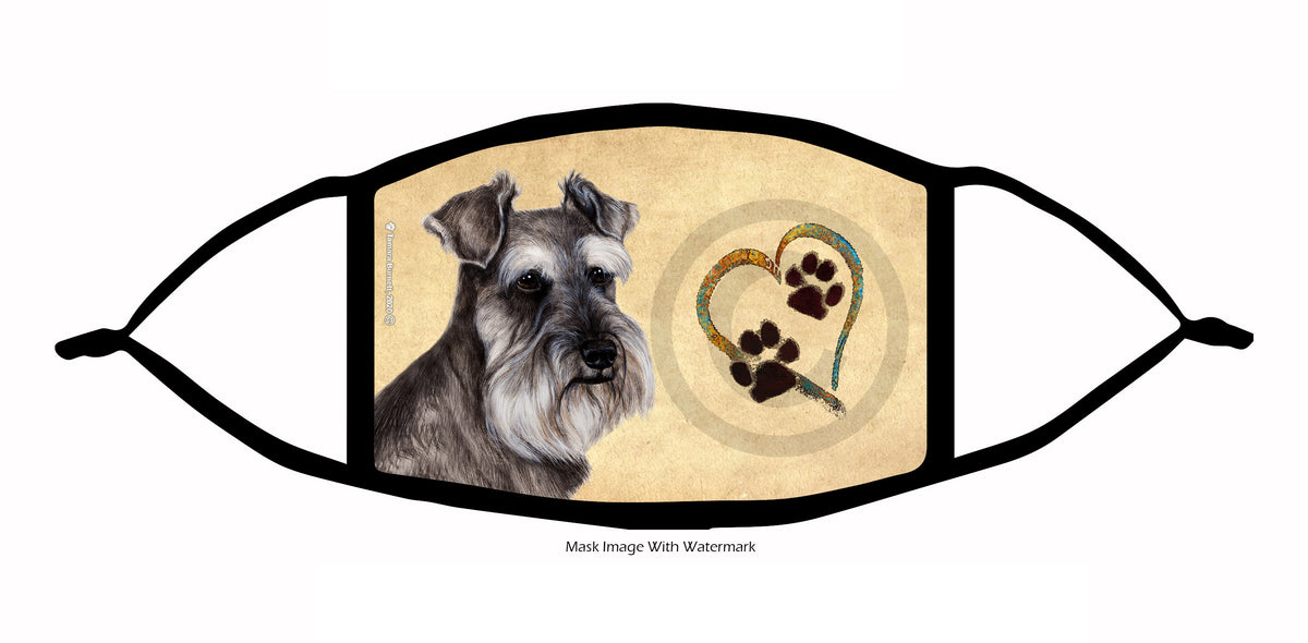 Schnauzer (Salt and Pepper Drop Ears) Face Mask