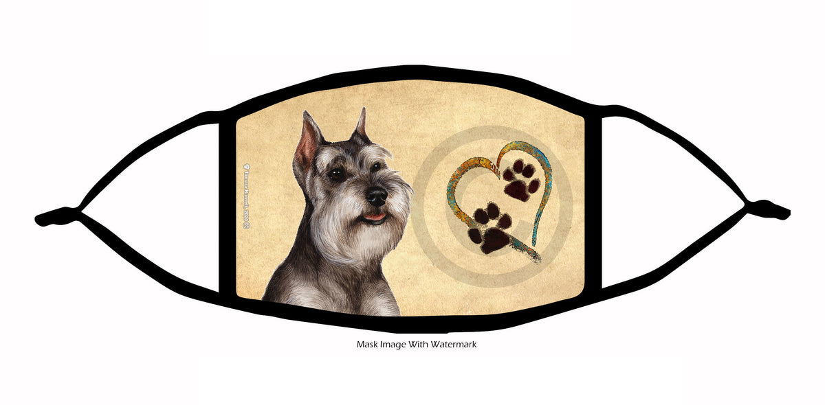 Schnauzer (Salt and Pepper Cropped) Face Mask