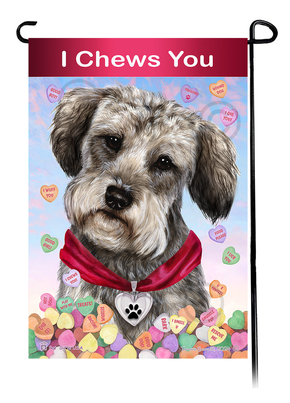Schnoodle Valentine Sweetheart Garden Flags