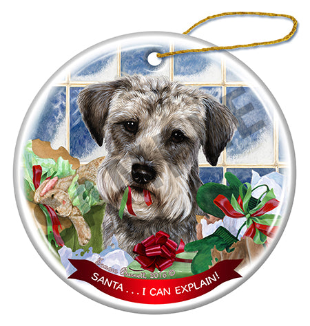 Schnoodle Grey - Santa I Can Explain Ornament