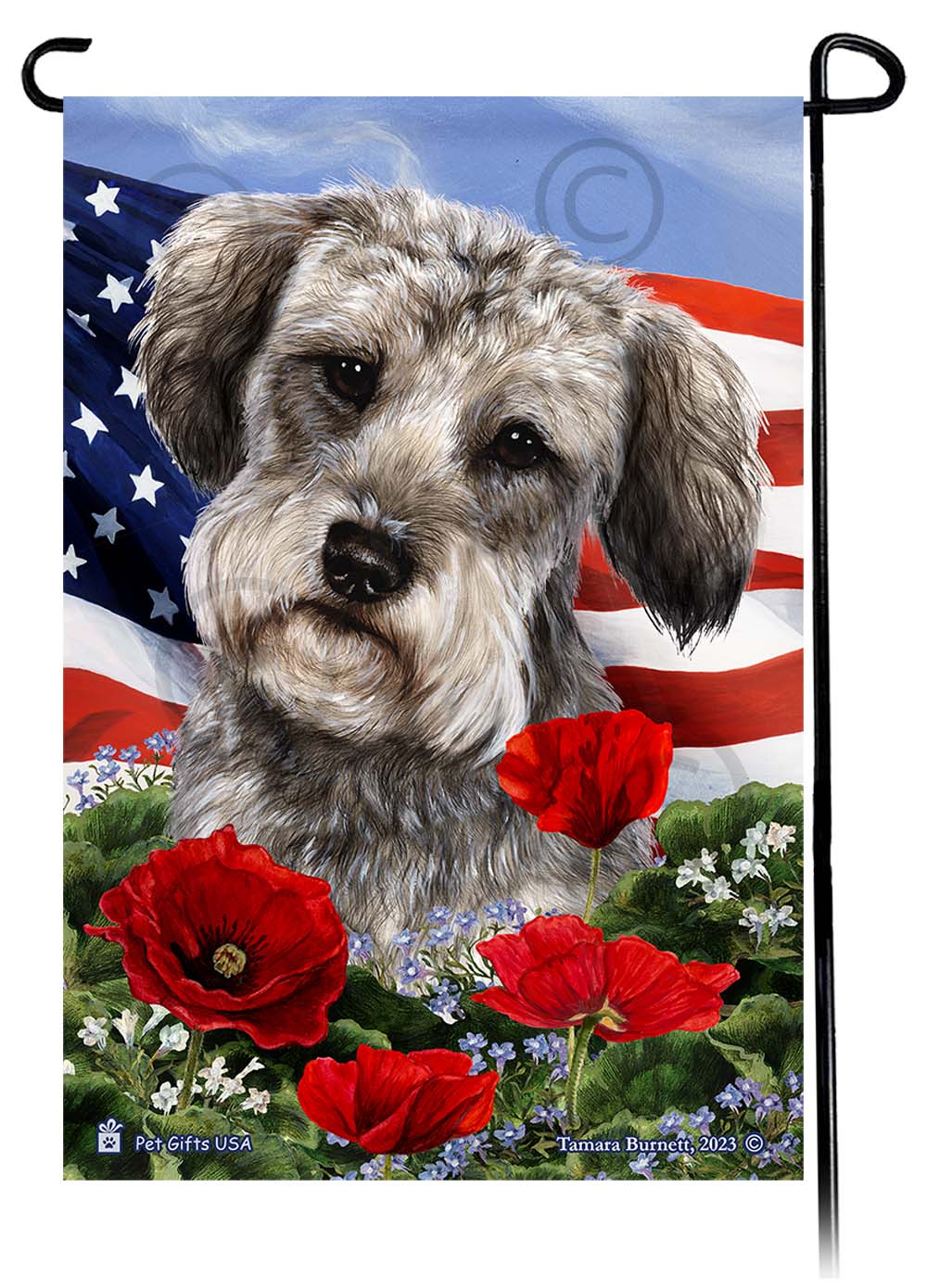 Schnoodle Patriotic Flowers Garden Flags