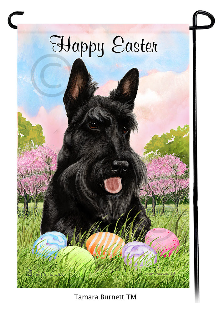 Scottish Terrier Happy Easter Garden Flags