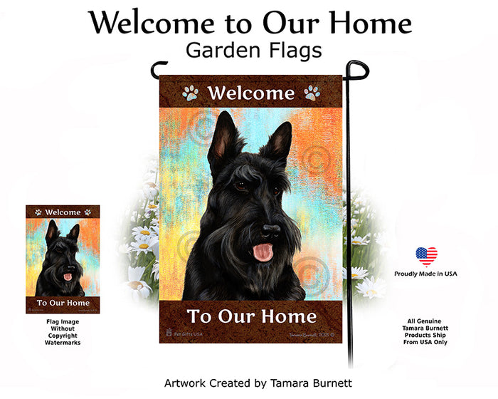 Scottish Terrier Welcome To Our Home Garden Flags
