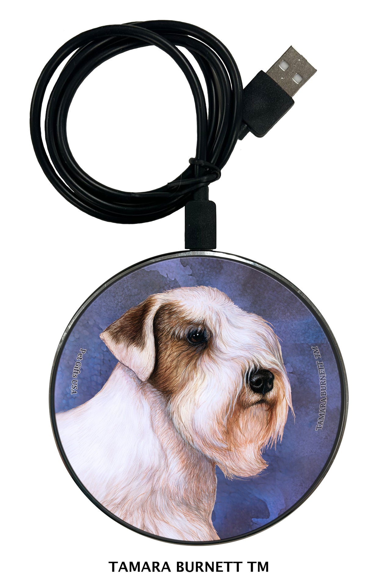 Sealyham Terrier Badger and White Zoomies Wireless Charger