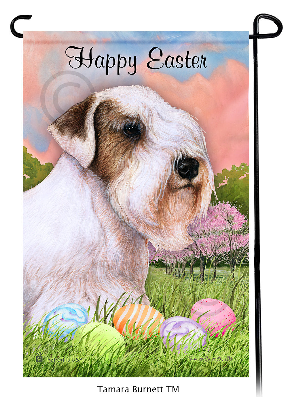 Sealyham Terrier Happy Easter Garden Flags