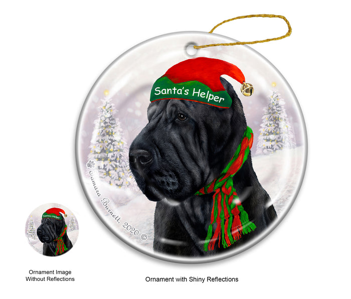 Shar Pei - Santa's Helper Ornament