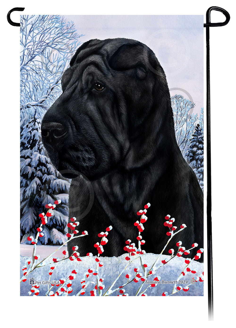 Shar Pei Winterberries - Garden Flag