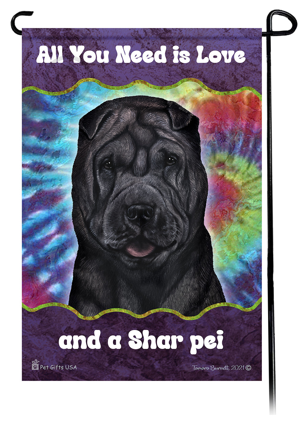 Shar Pei All You Need Is Love Garden Flags