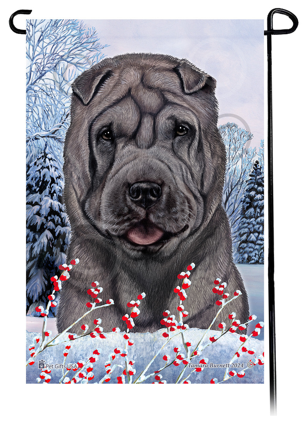 Shar Pei Winterberries - Garden Flag
