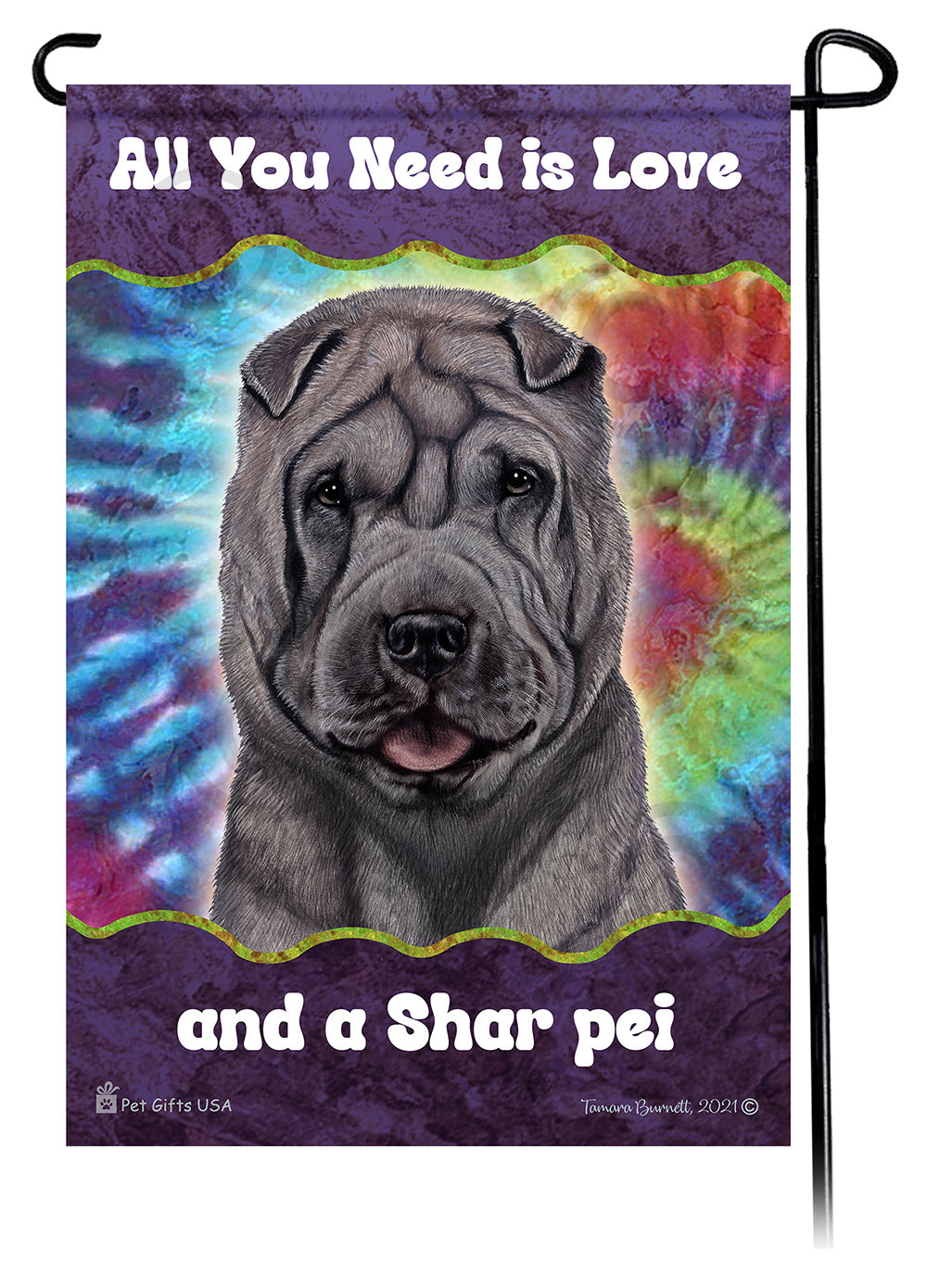 Shar Pei All You Need Is Love Garden Flag