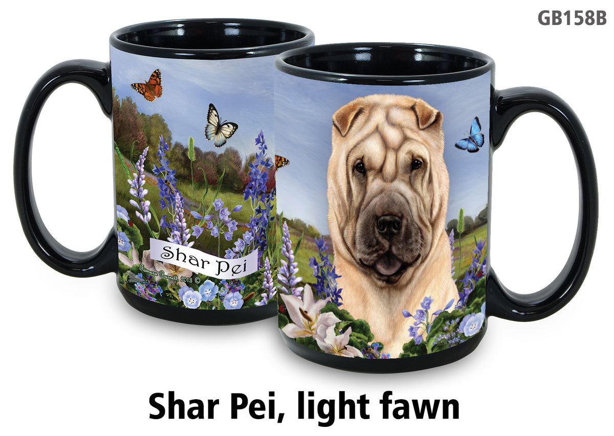 Shar Pei Cream - Garden Party Fun Mug 15 oz