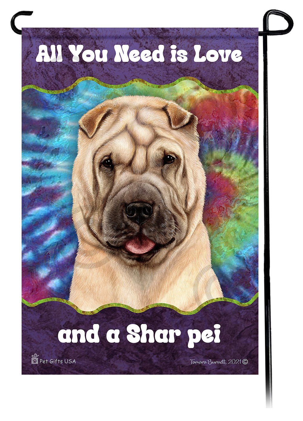 Shar Pei All You Need Is Love Garden Flag