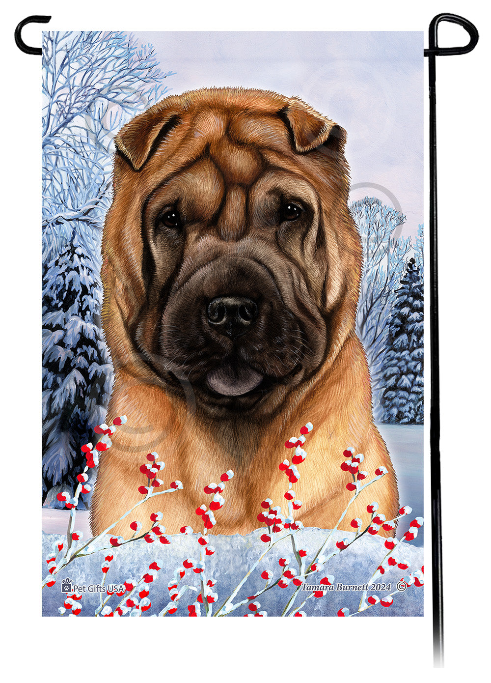 Shar Pei Winterberries - Garden Flag