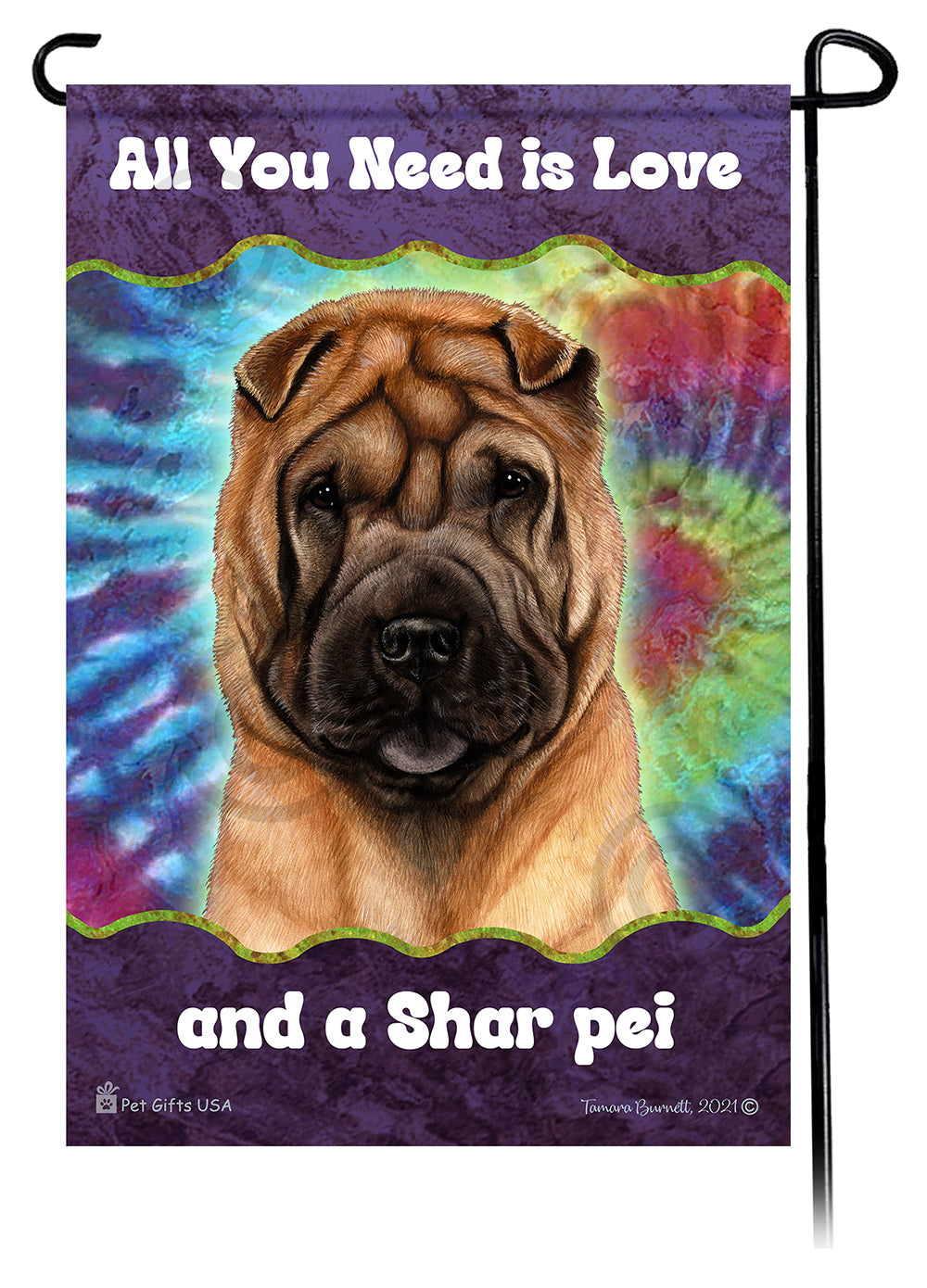Shar Pei All You Need Is Love Garden Flag