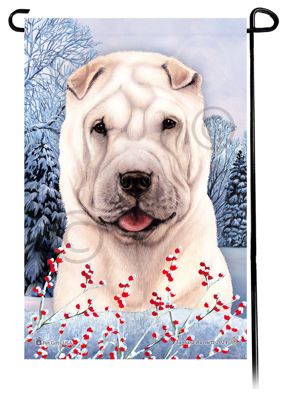 Shar Pei Winterberries - Garden Flag