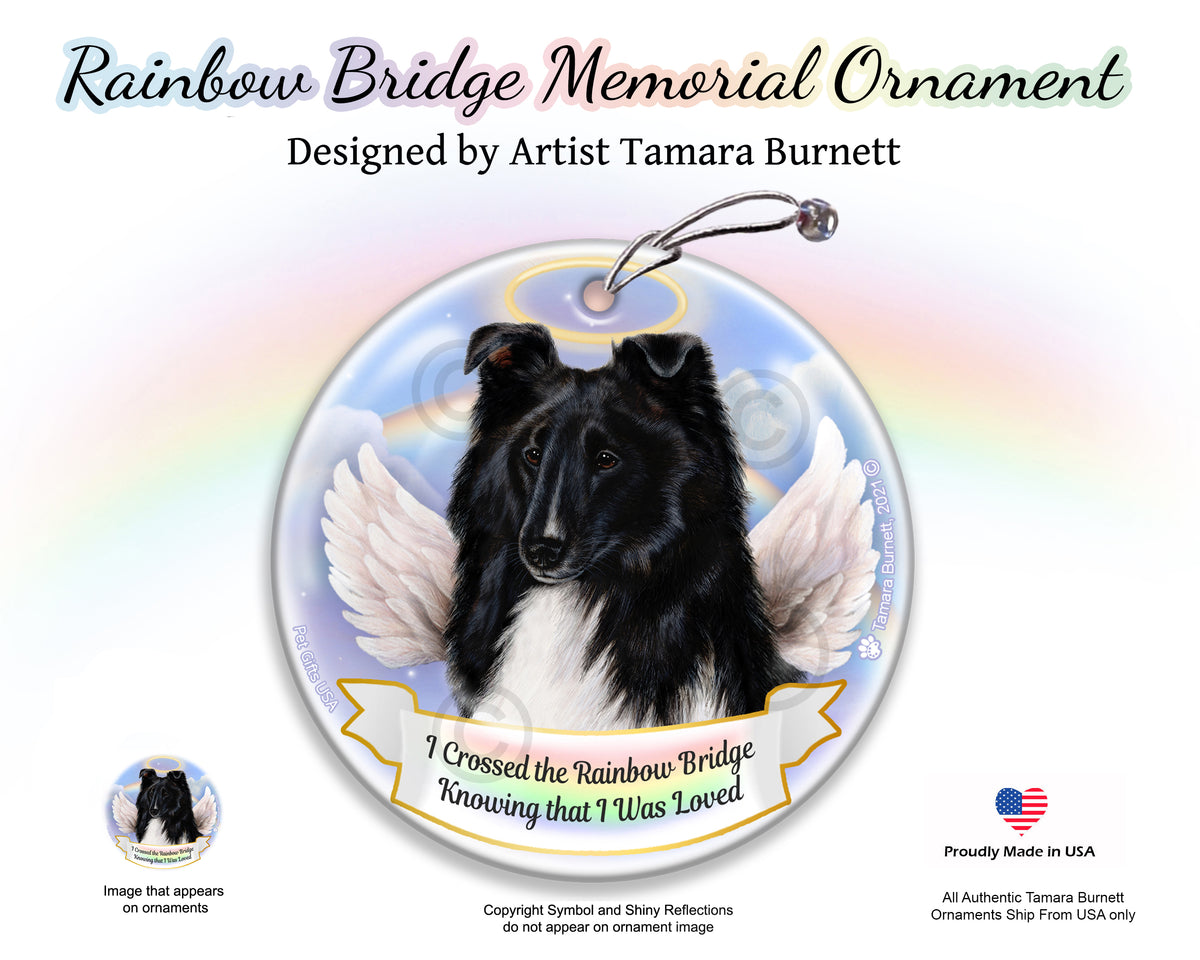 Sheltie Black and White Ornament