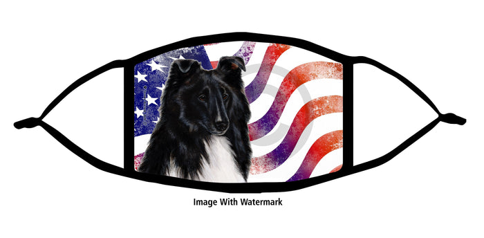 Sheltie (Bi-Black) Face Mask
