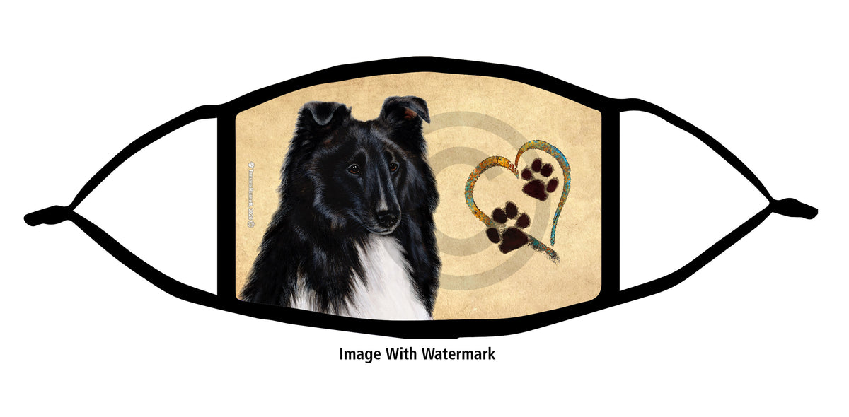Sheltie (Bi-Black) Face Mask