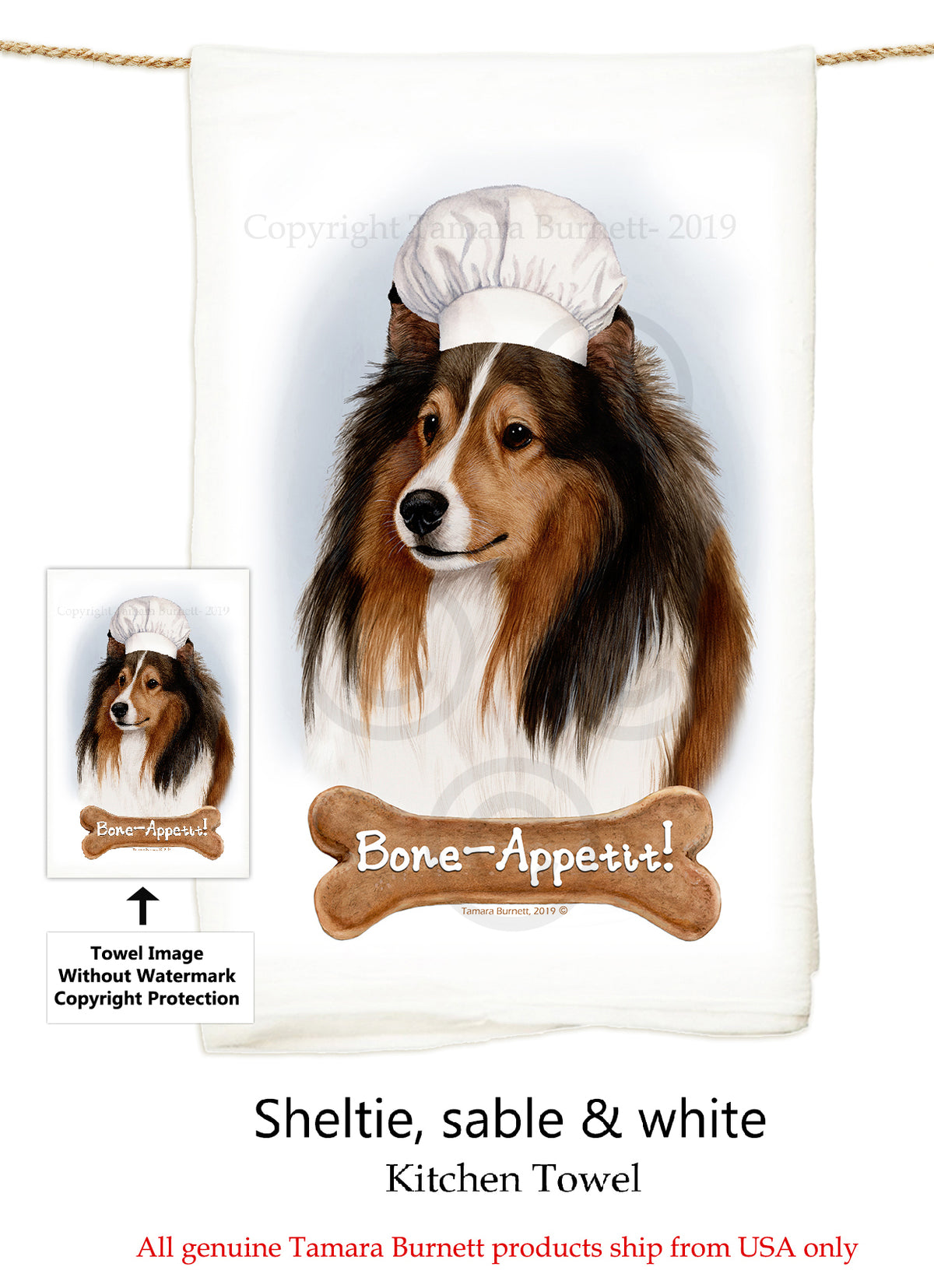 Shetland Sheepdog Flour Sack Towel