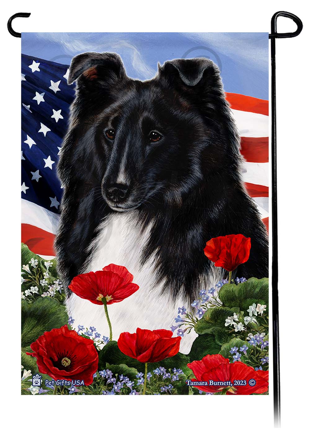 Patriotic Flowers Garden Flags