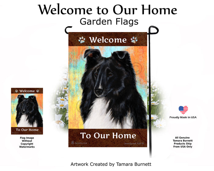 Shetland Sheepdog Welcome To Our Home Garden Flags