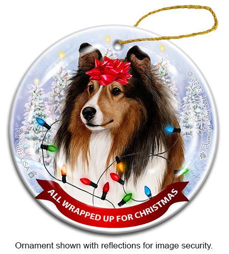 Sheltie All Wrapped Up Ornament