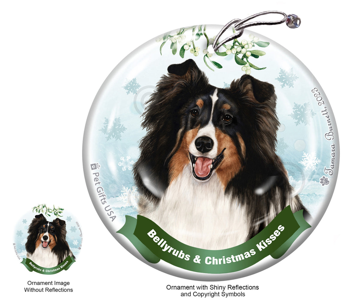 Sheltie Tri-Color Style 2 Ornament