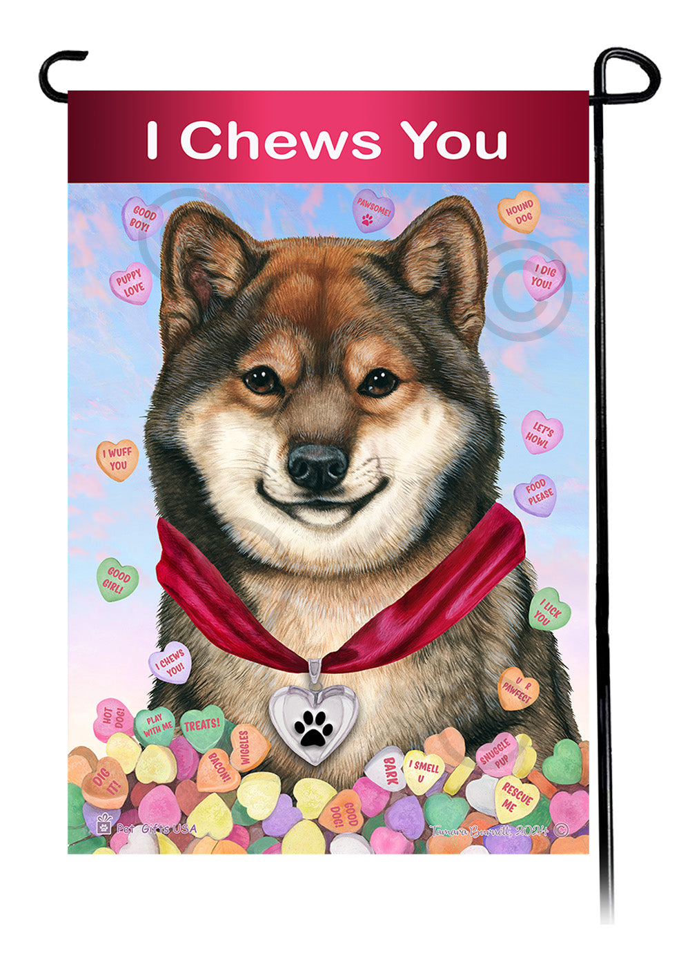 Shiba Inu Valentine Sweetheart - Garden Flag