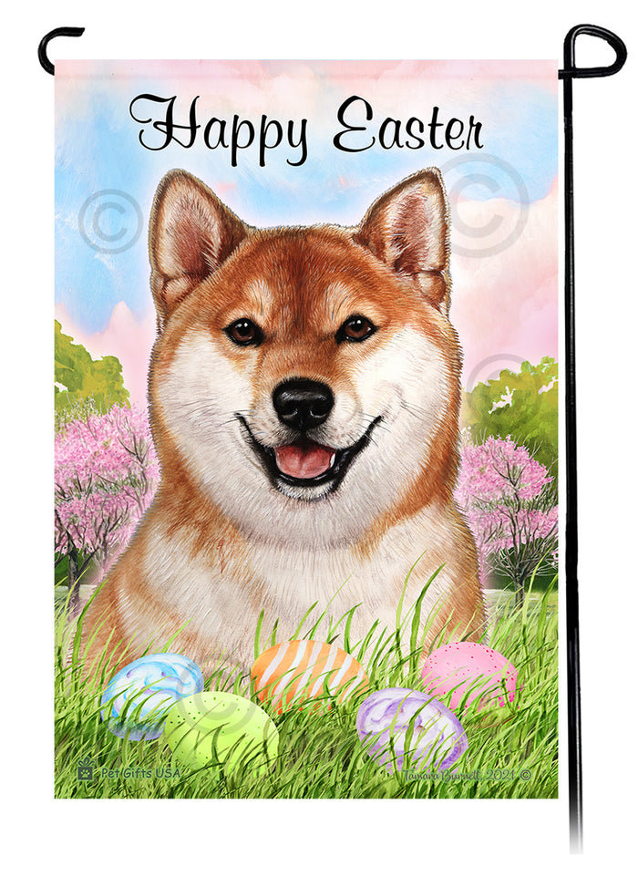 Shiba Inu Happy Easter Garden Flags