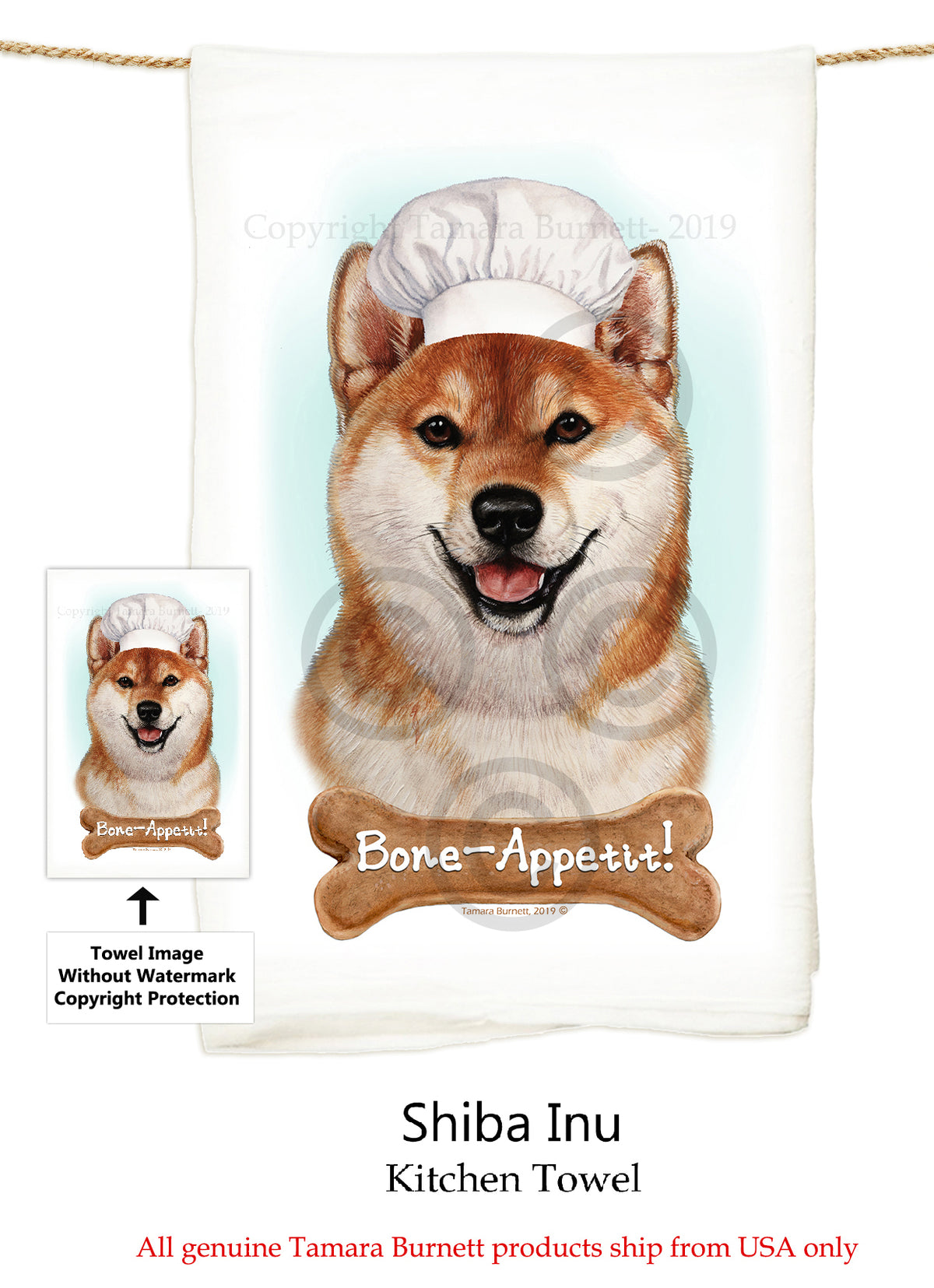 Shiba Inu Flour Sack Towel