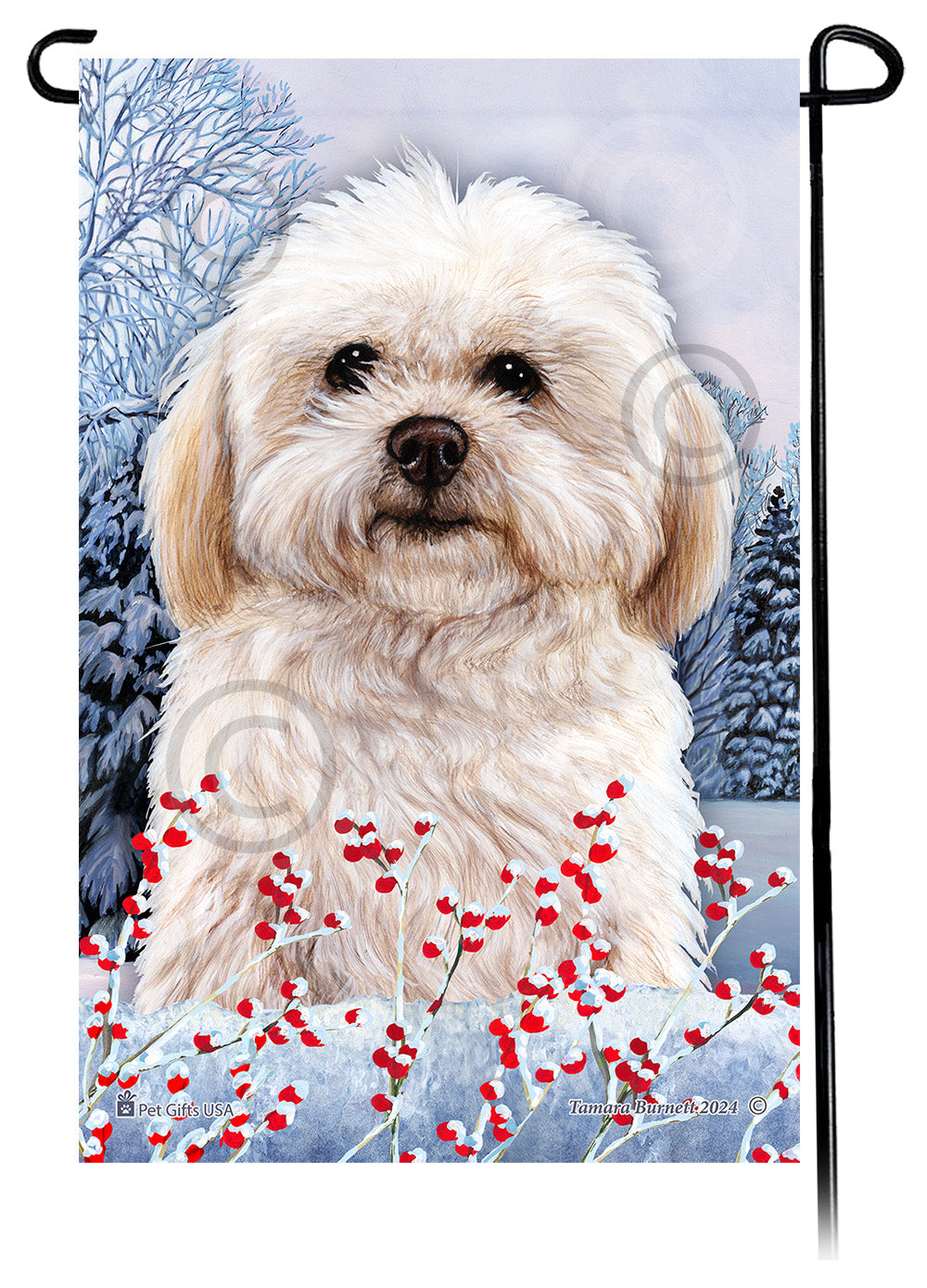 Shih Poo Winterberries Garden Flags