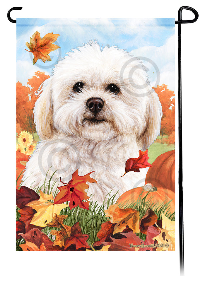 Shih Poo Falling Leaves Garden Flags