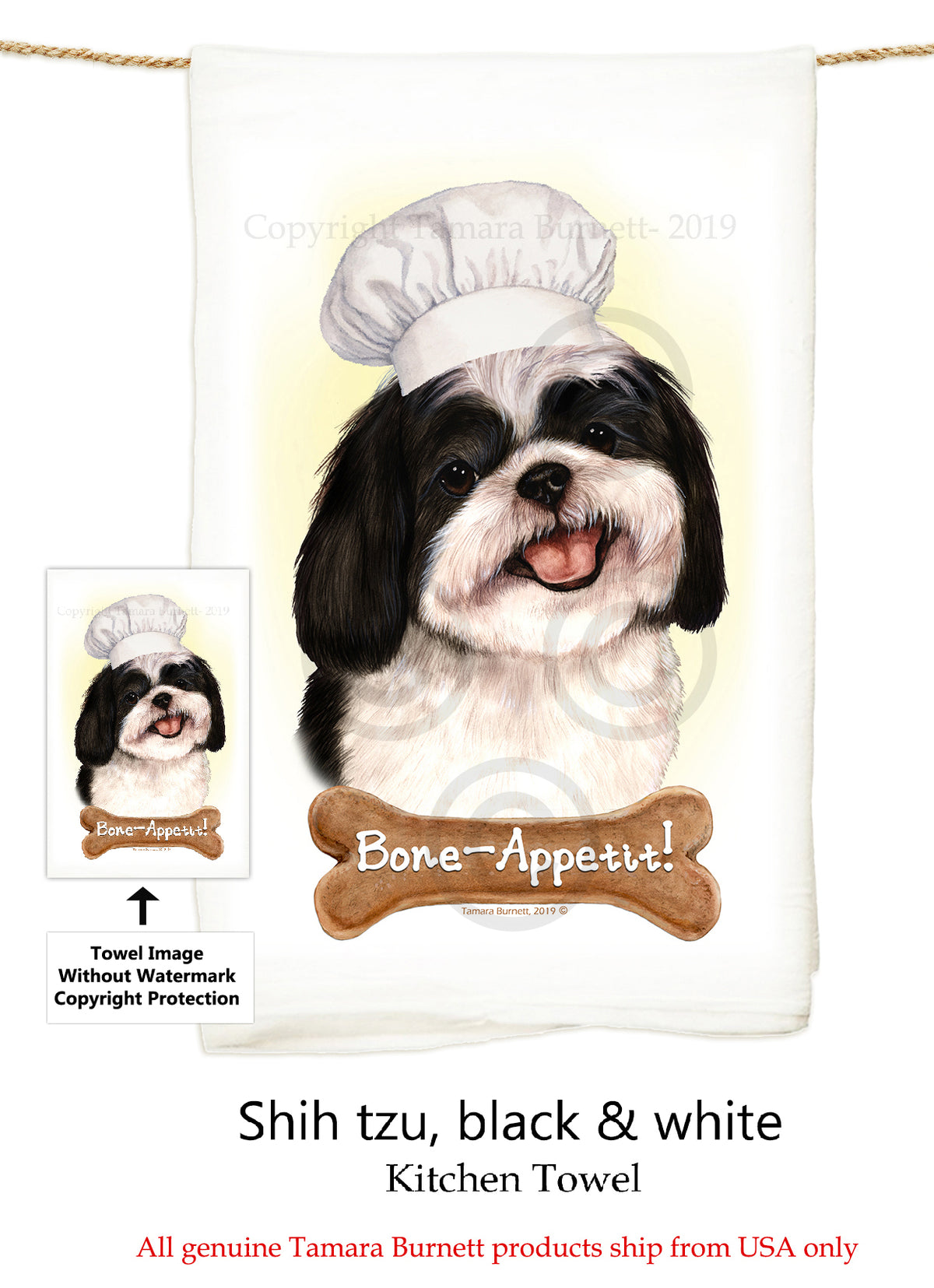 Shih Tzu Flour Sack Towel