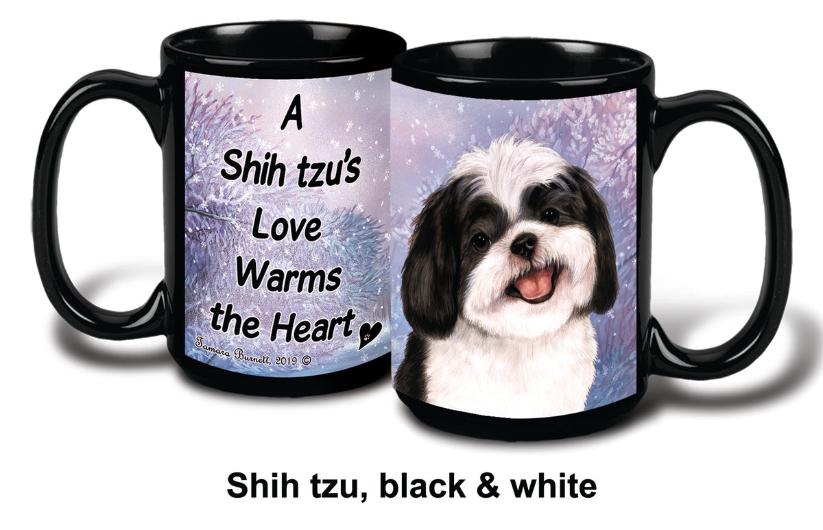 Shih Tzu Blk/Wht Winter Mug 15 oz