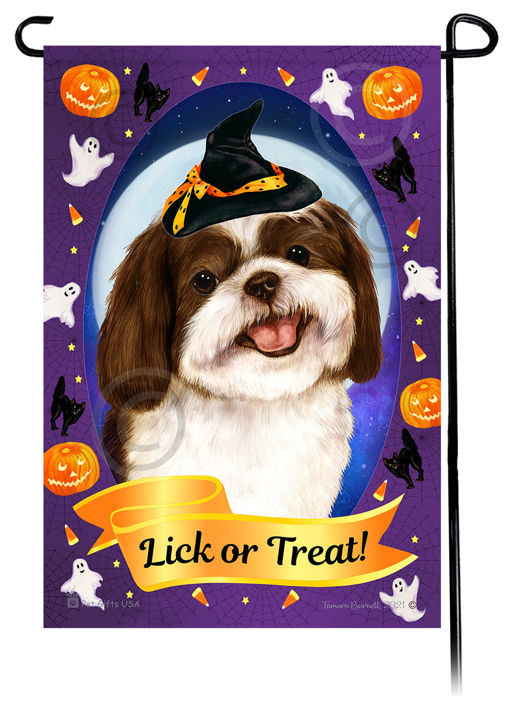 Shih Tzu Halloween Howls - Garden Flag