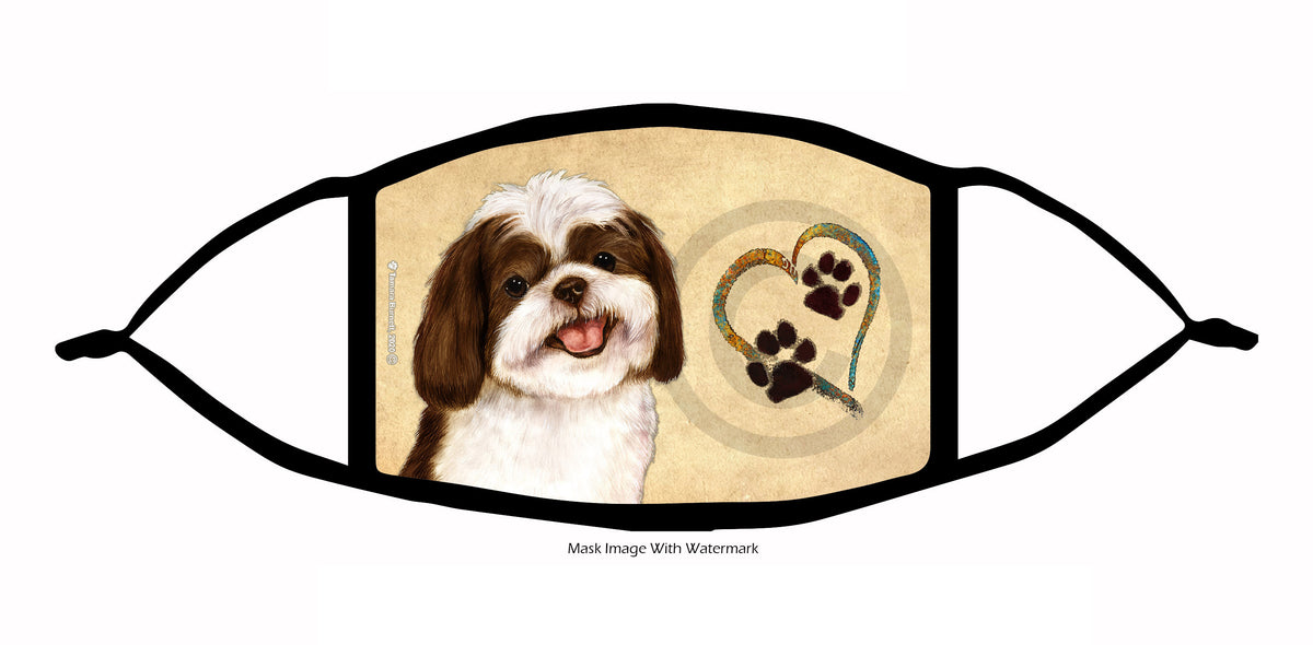 Shih Tzu (Chocolate and White) Face Mask