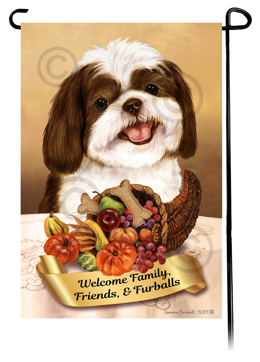 Shih Tzu Thanksgiving - Garden Flag