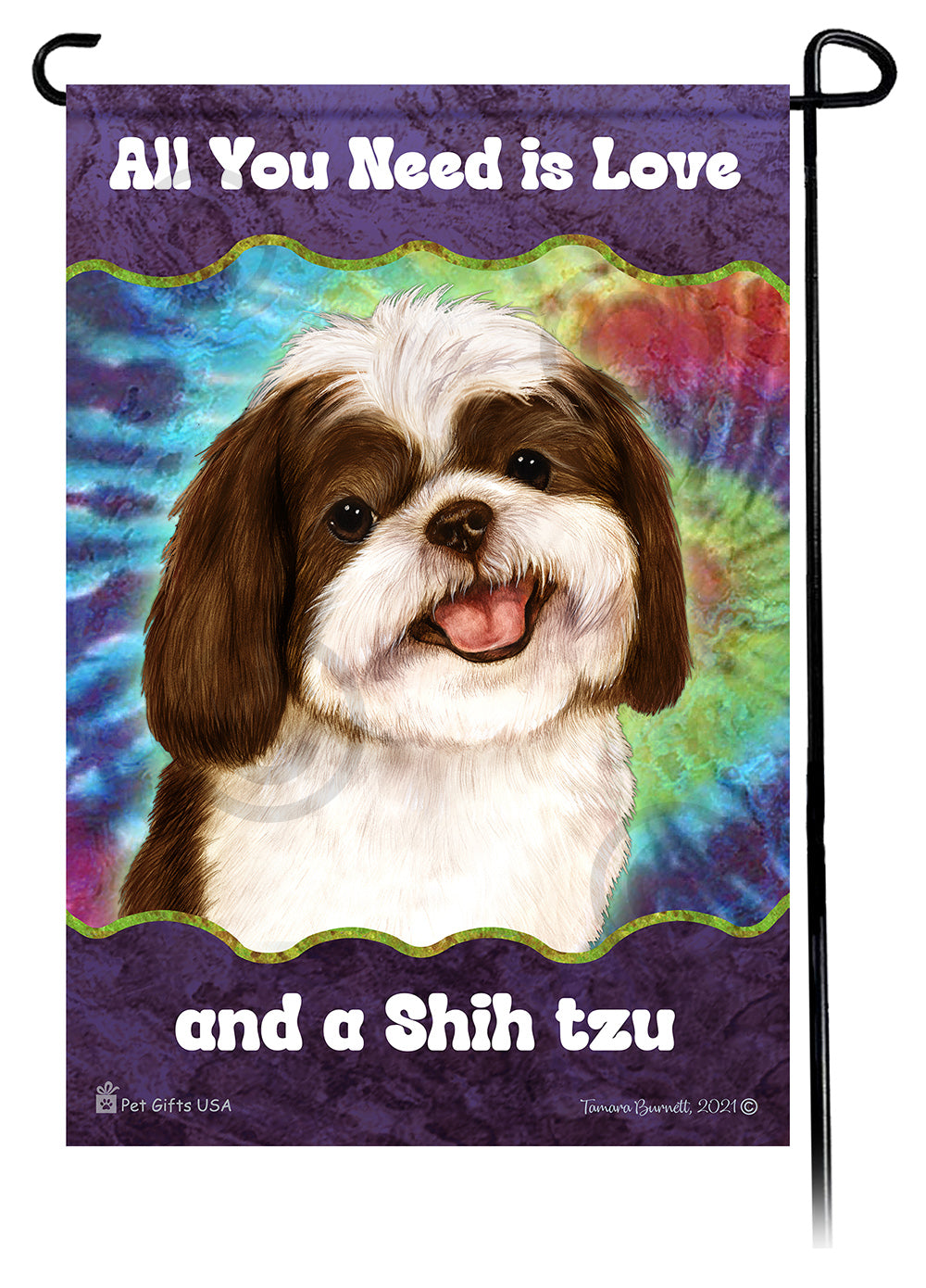 Shih Tzu All You Need Is Love Garden Flag