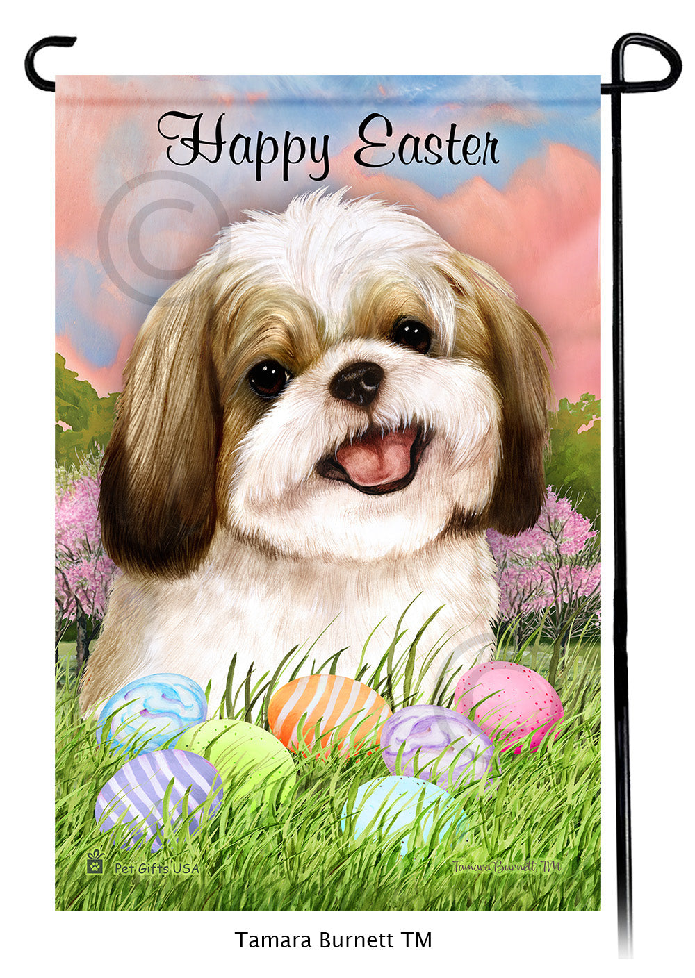 Shih Tzu Happy Easter - Garden Flag