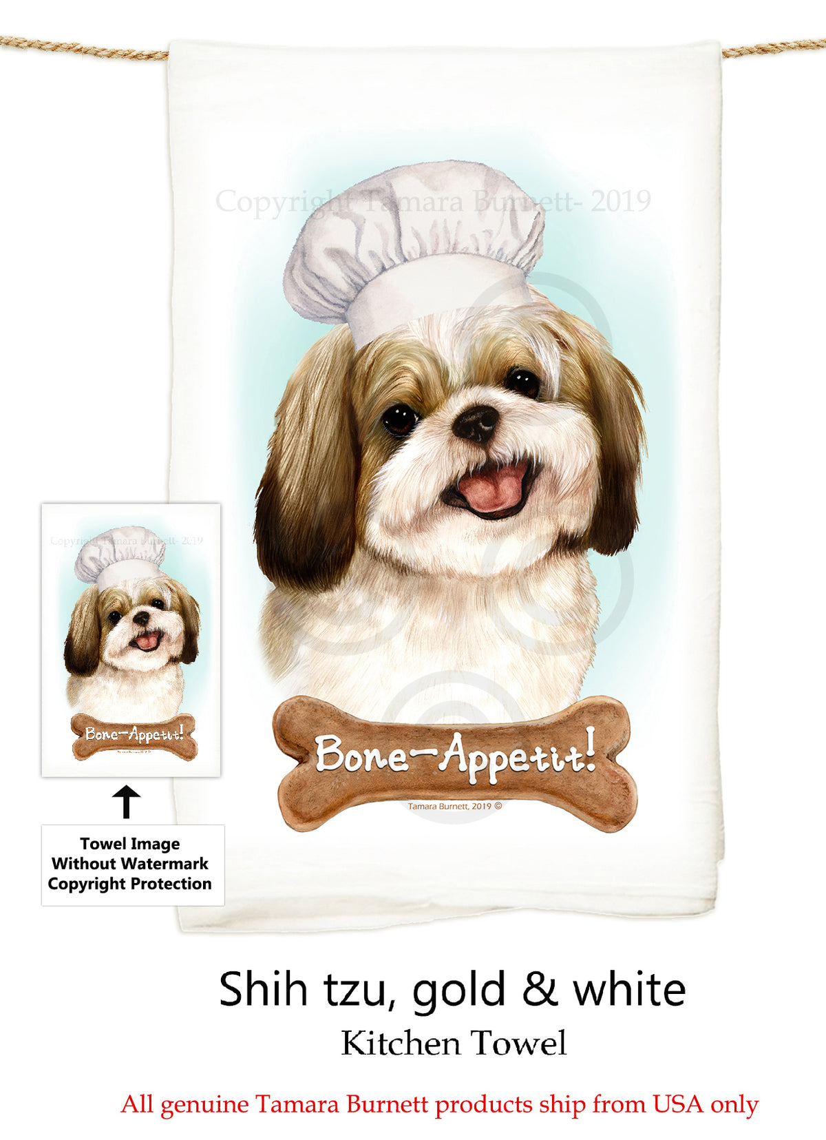 Shih Tzu Flour Sack Towel