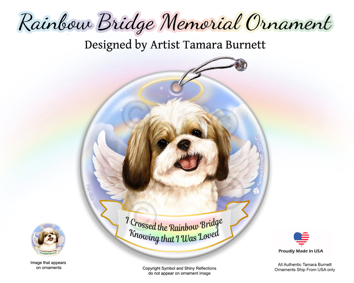 Shih Tzu Gold/White Ornament