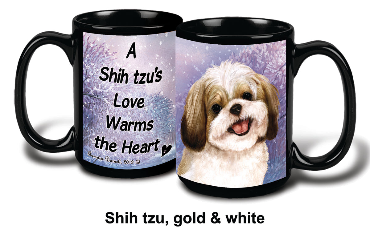 Shih Tzu Gold/Wht Winter Mug 15 oz