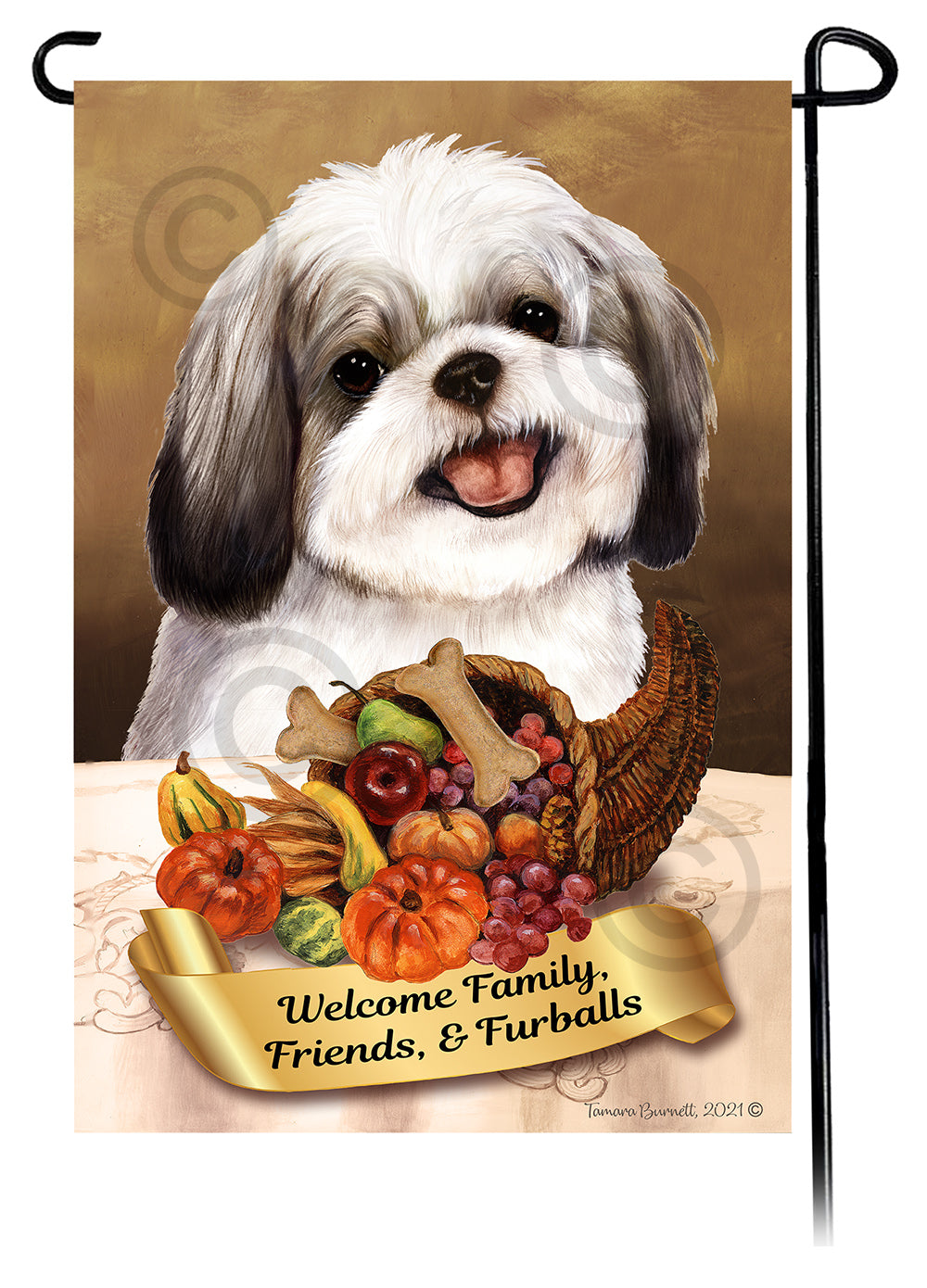 Shih Tzu Thanksgiving - Garden Flag