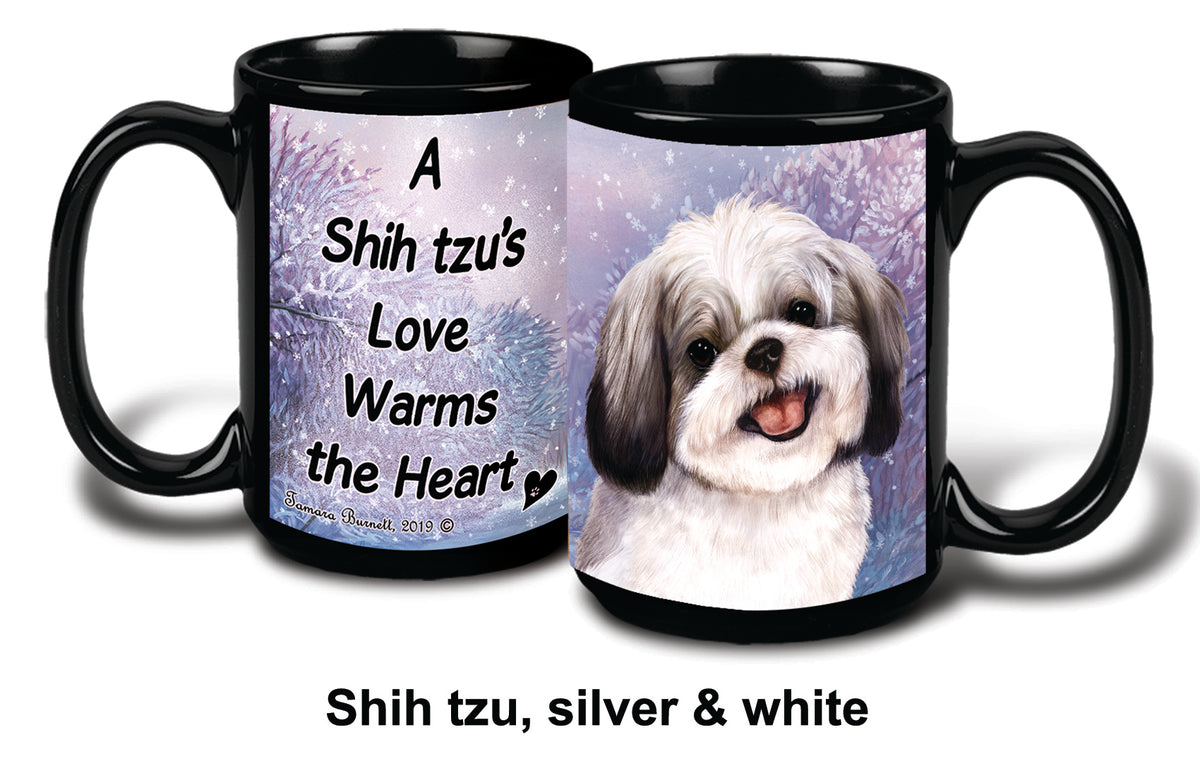 Shih Tzu Silver/White Winter Mug 15 oz