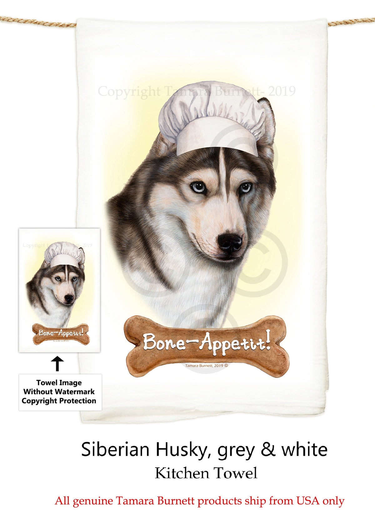 Siberian Husky Flour Sack Towel