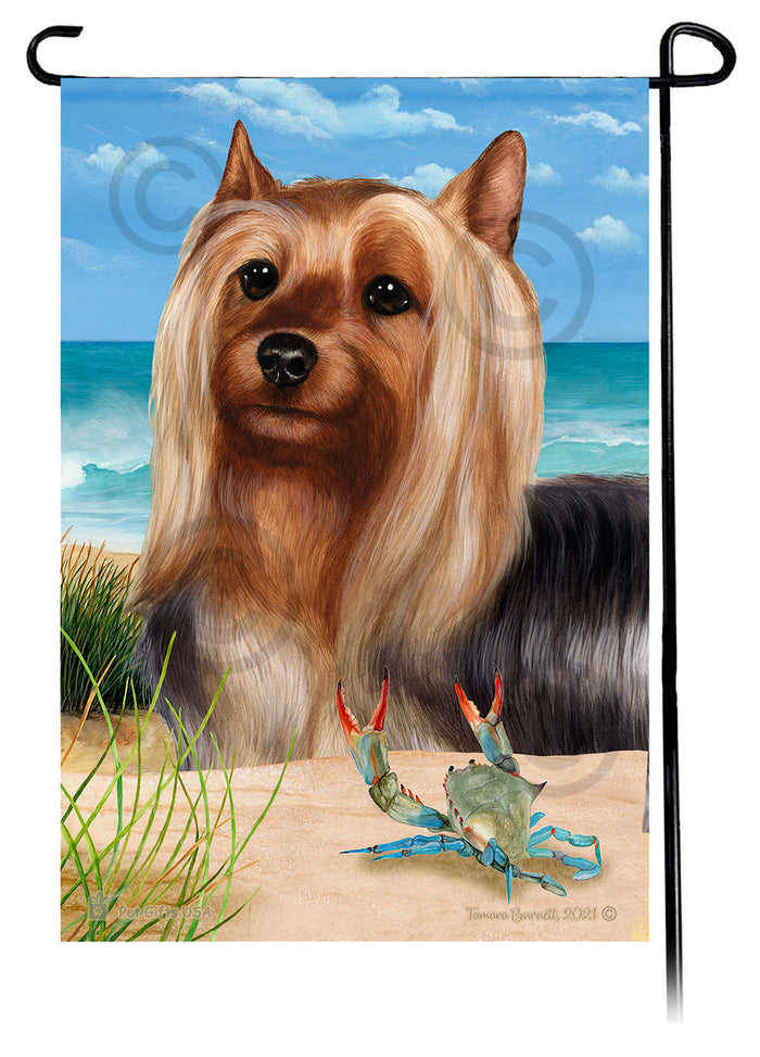 Silky Terrier Summer Flowers Garden Flag