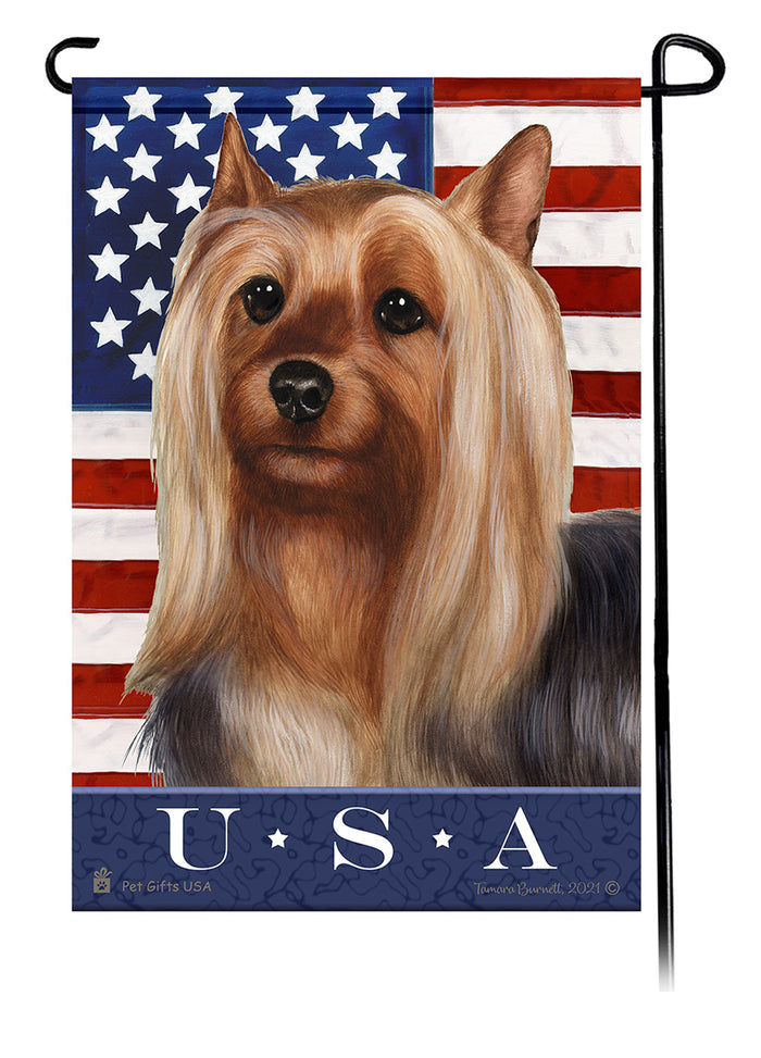 Silky Terrier True Blue Garden Flags