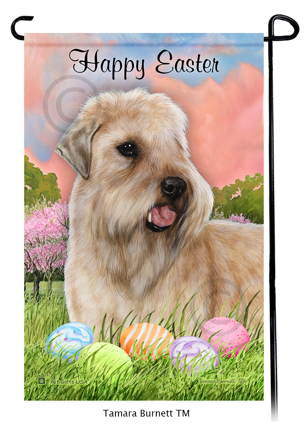 Soft Coated Wheaten Happy Easter - Garden Flag