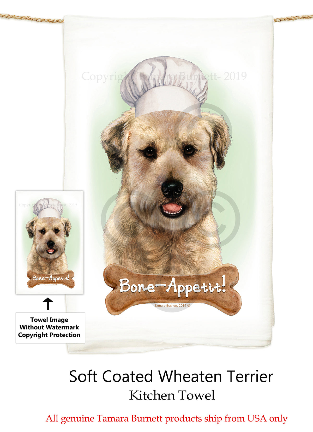 Wheaten Terrier Puppy Cut Flour Sack Towel
